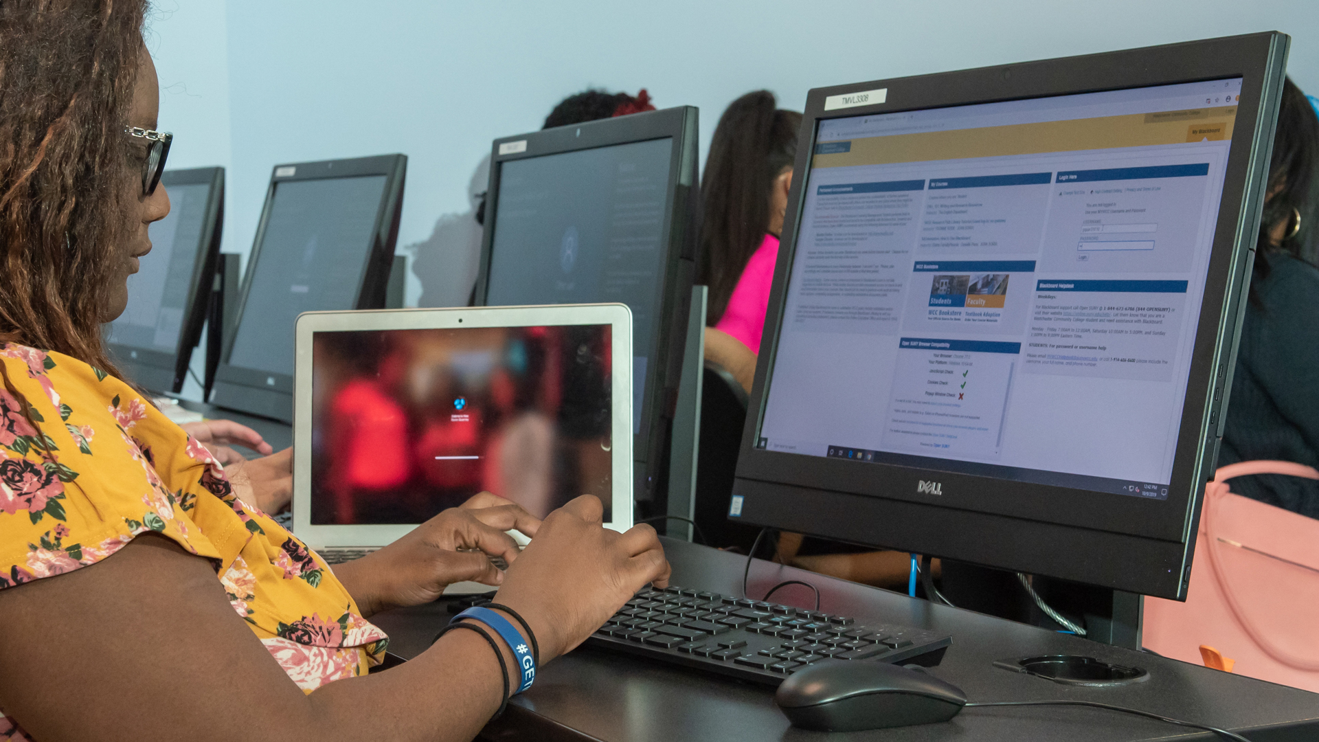 Student using computer